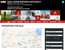 Tablet Screenshot of northernlightsrealestate.com